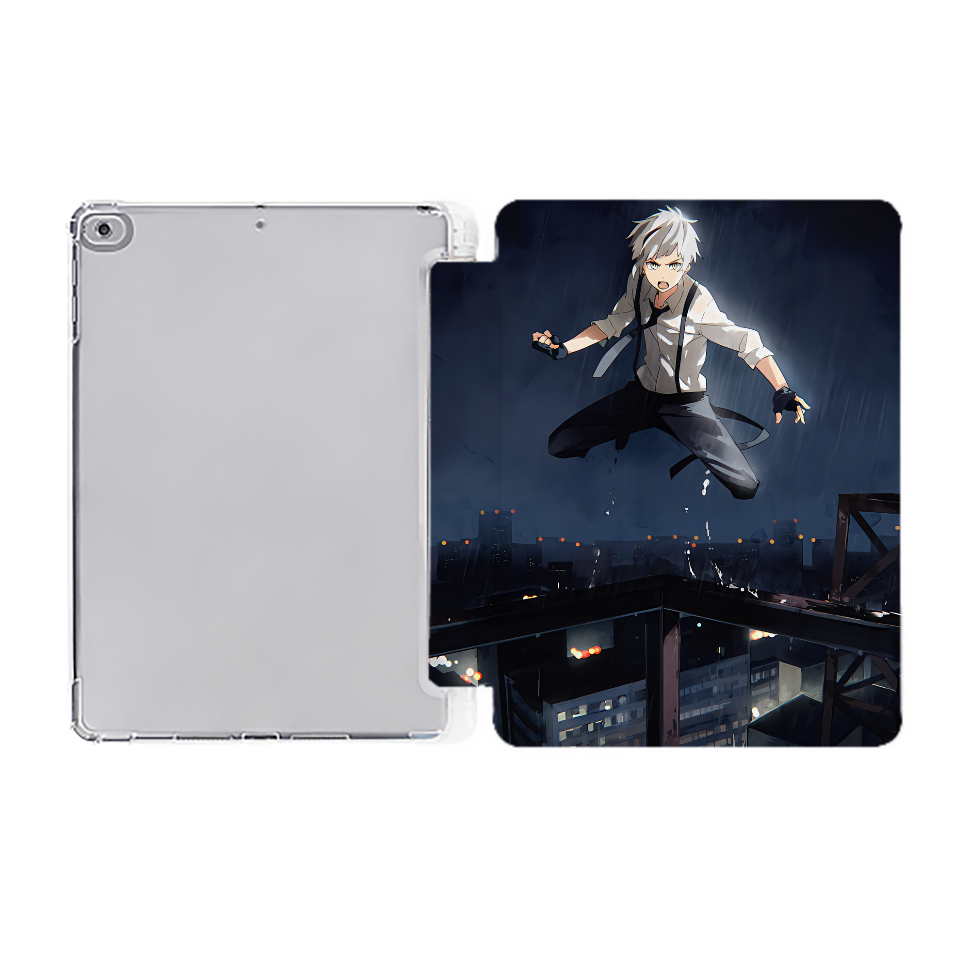 （画像用） 文豪ストレイドッグス Bungo Stray Dogs IPad ケース ペン収納付き 三つ折りスタンド PUレザー×シリコン 対応機種9.5/10.5/10.9インチ